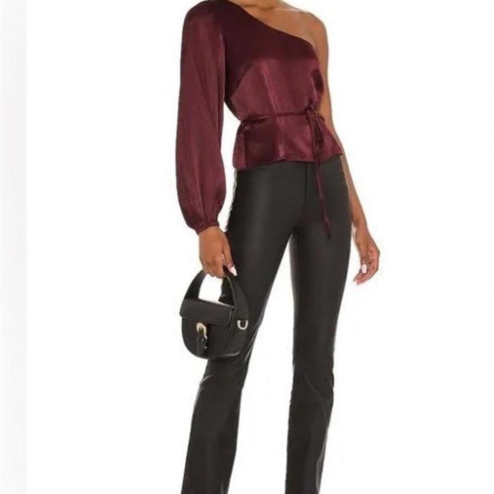 MINKPINK Deep Wine One-Shoulder Top